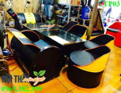 Bàn ghế thùng phi TB02 độc đáo