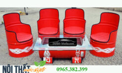 noithatmocstyle.vn-Bàn ghế thùng phi TP06 đẹp độc đáo