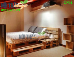 Giường pallet gỗ GN02 đẹp mộc mạc - noithatmocstyle.vn