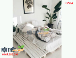 Tự đóng giường bằng gỗ pallet đẹp, rẻ