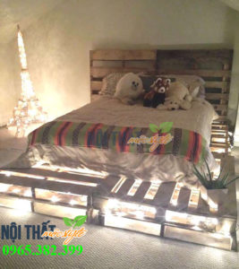 Giường pallet, giường 1m8 từ pallet gỗ giá rẻ