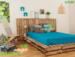 Giường pallet GN39, giường ngủ gỗ thông giá rẻ nhất