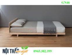 Giường ngủ gỗ tự nhiên GN46 sang trọng, đẹp mộc mạc, tự nhiên thân thiện