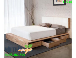 Giường ngủ có ngăn kéo GN48 tiện dụng, đẹp mộc mạc, sang trọng