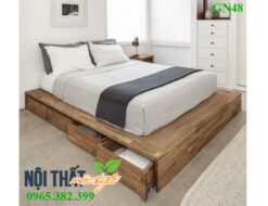 Giường ngủ gỗ tự nhiên đẹp, giá rẻ Gn48, lựa chọn số 1 cho phòng ngủ đẹp