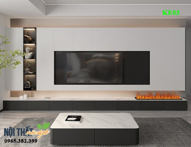 Kệ tivi hiện đại KE03 kết hợp tủ tivi trang trí chứa đồ rộng rãi Kệ tivi hiện đại KE03 kết hợp tủ tivi trang trí chứa đồ rộng rãi