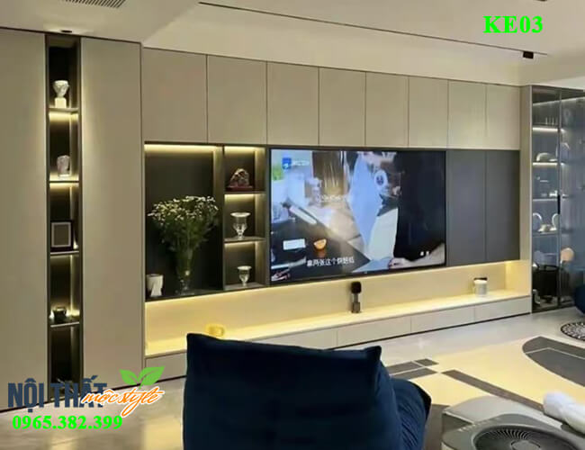 Kệ tivi hiện đại Ke03 đẹp với gam màu đen nhấn be vàng tinh tế Kệ tivi hiện đại Ke03 đẹp với gam màu đen nhấn be vàng tinh tế