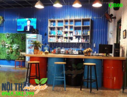 Quầy bar thùng phi QB00 cho quán cafe, nhà hàng, quán ăn đẹp,giá rẻ