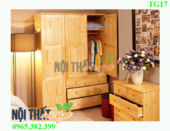 noithatmocstyle.vn-Tủ quần áo gỗ tự nhiên TG17 giá rẻ nhất