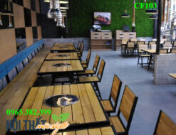 Bàn ghế lẩu nướng CF103 đẹp, tính thẩm mỹ cao và công năng sử dụng hoàn hảo