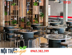 Bàn ghế nướng thùng phi TP25 đẹp ấn tượng, phong cách độc đáo được ưa chuông nhất