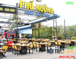 Bàn ghế nướng thùng phuy TP21 rẻ đẹp, phong cách đường phố bụi bặm