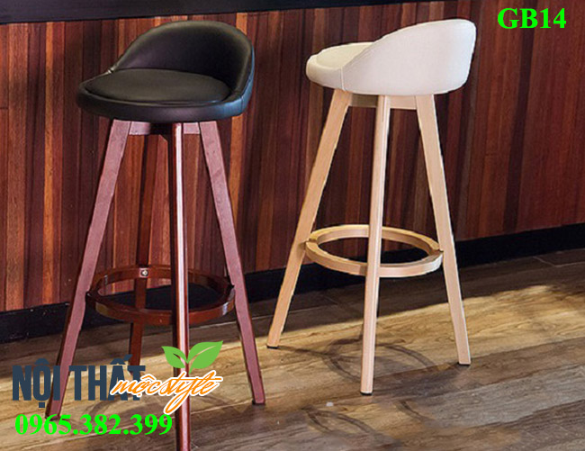 Ghế bar Gb14 đẹp tinh tế, độc đáo chân sắt giả gỗ cực bắt mắt và hiện đại