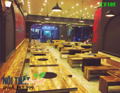 Bộ Bàn ghế quán lẩu nướng CF103 cho nhà hàng đẳng cấp-noithatmocstyle.vn