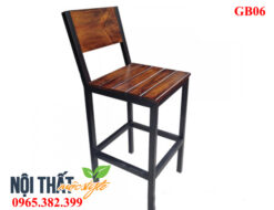 Ghế bar GB06, ghế chân sắt mặt gỗ đẹp, chất lượng, giá rẻ cho quán cafe, nhà hàng, beer club