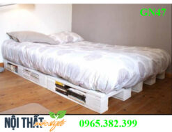Giường pallet GN47 từ gỗ tự nhiên cực đẹp, siêu rẻ cho kinh doanh homestay