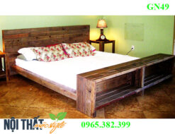 giường ngủ gỗ tự nhiên GN49 đẹp đậm chất Vintage