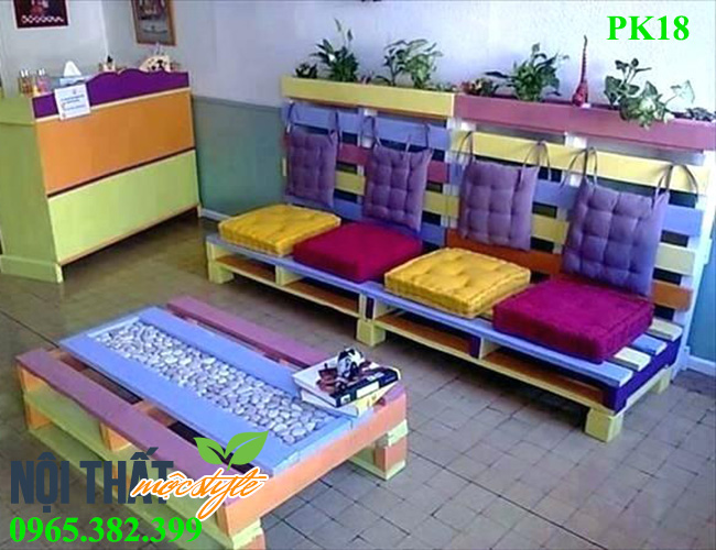 Bàn ghế phòng khách PK18 dành cho phòng nghỉ Homestay