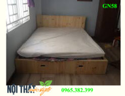 mẫu Giường pallet Gn58-Mẫu giường gỗ tự nhiên m8x2m đẹp, giá rẻ nhất