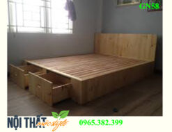 Giường pallet Gn58, giường có ngăn kéo tiện lợi, giá rẻ nhất Hà Nội