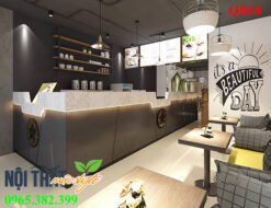 Quầy bar đẹp QB18, quầy bar trà sữa ấn tượng, hiện đại