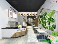 Quầy bar đẹp QB17 danhf riêng cho quán trà sữa, hiện đại, sang trọng-noithatmocstyle.vn