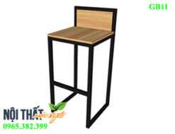 Ghế bar GB11, ghế chân sắt mặt gỗ đẹp, giá rẻ nhất