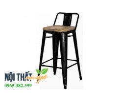 Ghế bar tolix mặt gỗ