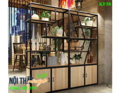 Tủ kệ trang trí KE58 tiện nghi, thêm sắc xanh cho nhà hàng