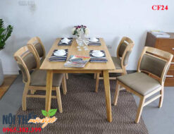 Bàn ghế gỗ nhà hàng CF24 sang trọng và chắc chắn, giá tốt nhất Hà Nội tại Mộc Style