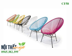 Ghế cafe CF58 với màu sắc đa dạng như trắng, đen, vàng, xanh biển, hồng...để bạn thoả sức sáng tạo không gian