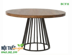 àn cafe BCF11 thiết kế chân hình nón vững chãi, mặt gỗ tự nhiên cao cấp