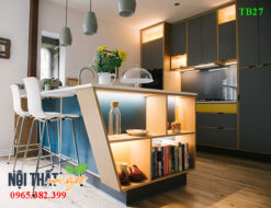 Tủ bếp TB27 đẹp hiện đại, sang trọng cho những không gian bếp nhỏ vuông