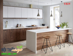 Tủ bếp TB29 theo mô hình tối giản nhưng vẫn đảm bảo công năng và thẩm mỹ tối ưu