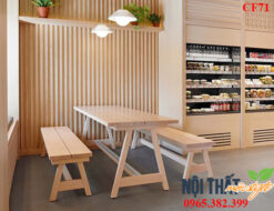Mẫu Bàn ghế nhà hàng CF71 đẹp mộc mạc đậm chất rustic style thân thiện, ấm áp