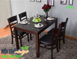 Bàn ghế ăn cabin CF12 màu nâu óc chó đẹp sang trọng, giá tốt nhất tại Mộc
