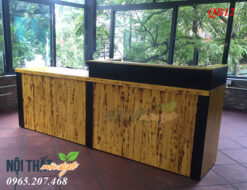 Mẫu Quầy bar cafe QB12 kết hợp tông vàng đen tươi trẻ