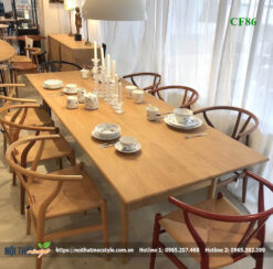 Bộ bàn ghế nhà hàng CF86 với sự góp mặt của ghế wishbon cho nhà hàng cao cấp