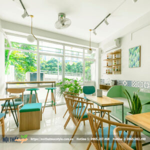 Tươi mới với màu xanh mint trong trang trí quán cafe,trà sữa