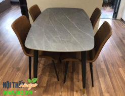 Ảnh thực tế bàn giao cho khác hàng bộ bàn ghế ăn mặt đá nhập khẩu CF91