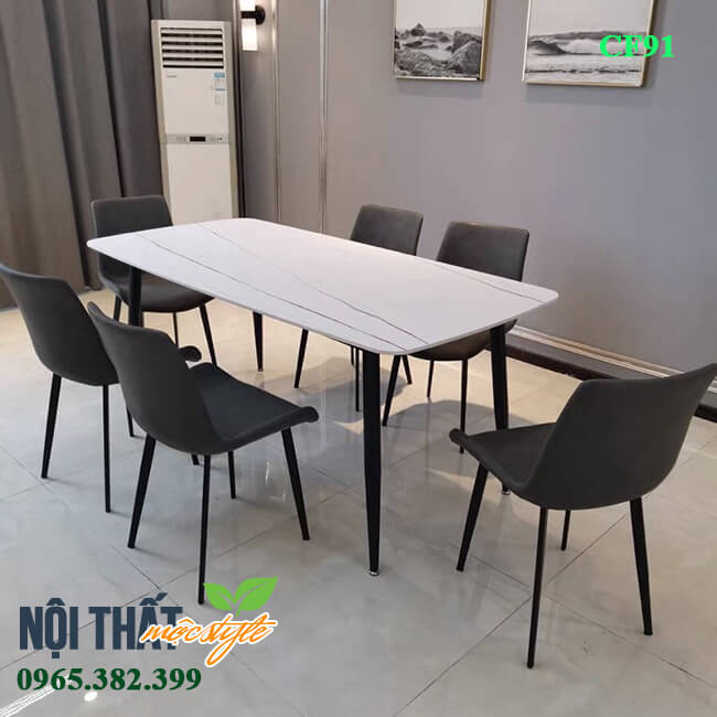 Thực tế bàn giao bộ bàn ăn mặt đá nelson cao cấp