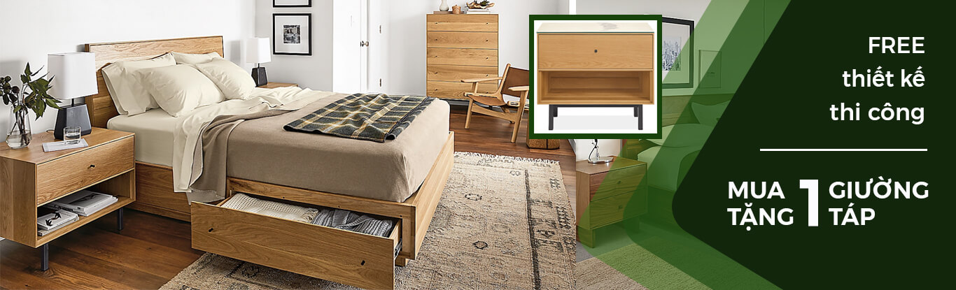 Mộc Style-Xưởng sản xuất giường gỗ sồi, giường ngủ gỗ công nghiệp đẹp, uy tín, giá rẻ nhất