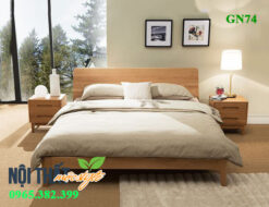 Mẫu giường ngủ gỗ sồi GN74 đẹp nhất giúp bạn tận hưởng giấc ngủ ngon và an yên