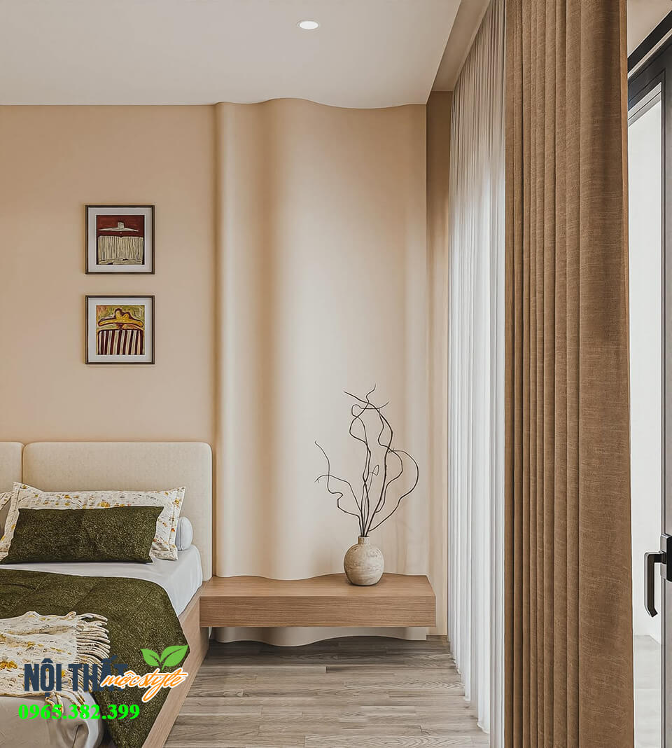 Chi tiết phần ốp đầu giường lượn sóng ấn tượng cho phòng ngủ Chi tiết phần ốp đầu giường lượn sóng ấn tượng cho phòng ngủ