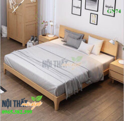 Giường ngủ gỗ sồi GN74 đẹp tinh tế và sang trọng