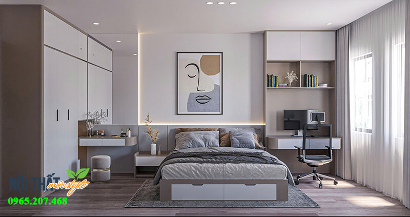 Thiết kế nội thất phòng ngủ 15m2 đẹp hiện đại