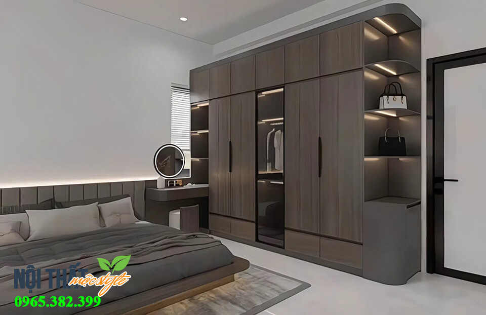 Thiết kế nội thất phòng ngủ 20m2 màu tối sang trọng