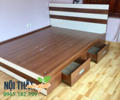 Giường ngủ GN126 kẻ đầu giường hiện đại