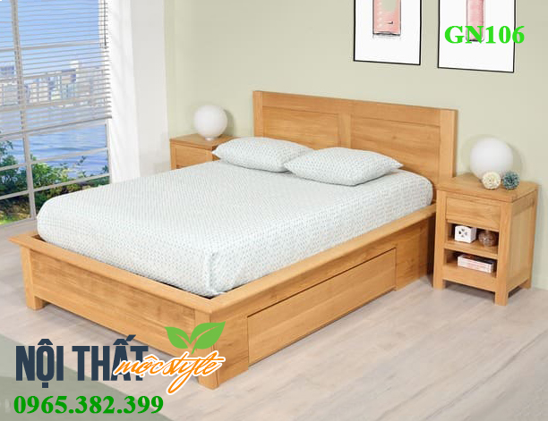 Giường đơn 1m2 GN106 mang đến không gian tự nhiện, thoải mái, mộc mái cho căn phòng bạn.