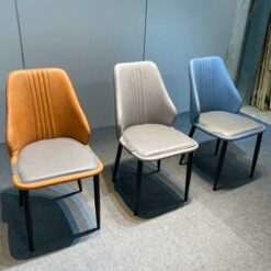 Ghế sheraton sọc với 3 màu cam, ghi và xanh trẻ trung